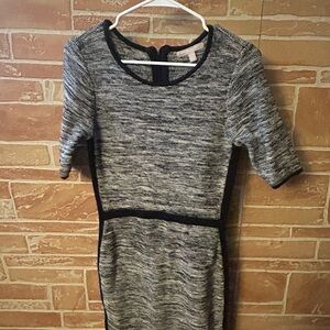 Banana Republic Charcoal and Black Knit Midi Dress